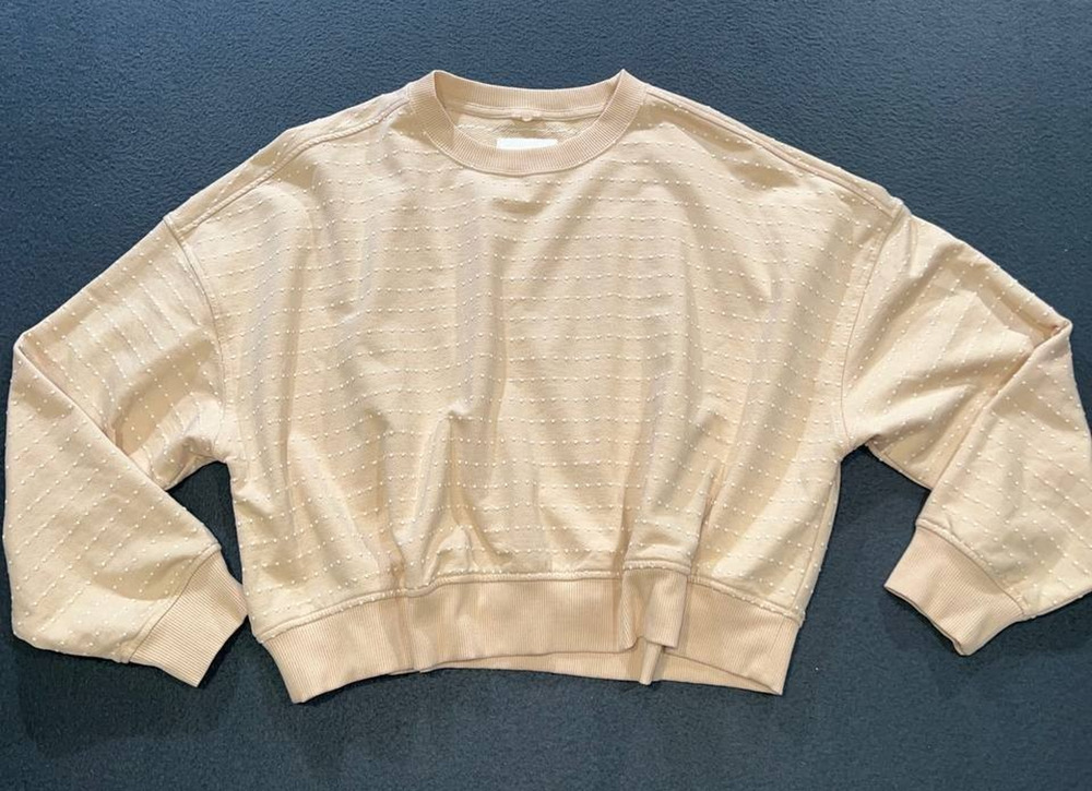 Aerie Cropped Crew Sweater cotton Y2K oversized Womens Size Medium A010924